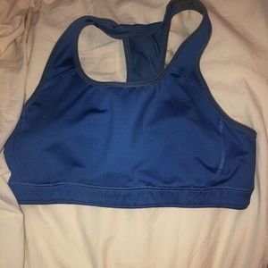 Blue Nike sports bra